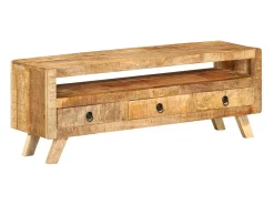 Móvel De Tv|vidaxl Móvel de TV 110x30x40 cm madeira de mangueira maciça Castanho