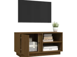 Móvel De Tv| Móvel de TV 80x35x40,5 cm madeira de pinho maciça mel PT809253 Castanho