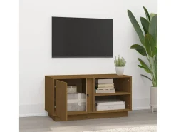 Móvel De Tv| Móvel de TV 80x35x40,5 cm madeira de pinho maciça mel PT809253 Castanho
