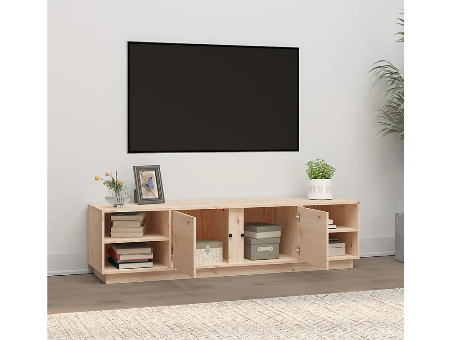 Móvel de TV 156x40x40 cm madeira de pinho maciça PT751520^ Móvel De Tv