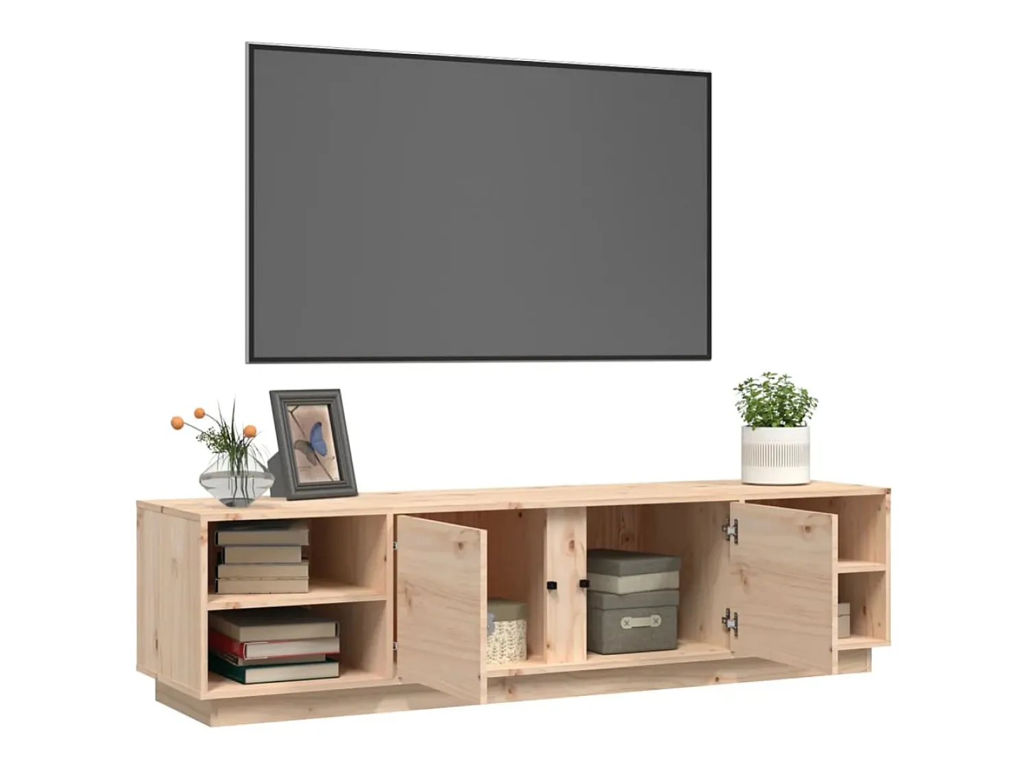 Móvel de TV 156x40x40 cm madeira de pinho maciça PT751520^ Móvel De Tv