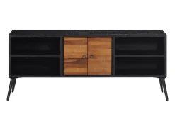 Móvel de TV 112x31x45 cm madeira de teca recuperada maciça PT713992^ Móvel De Tv