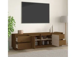 Best Móvel de TV 176x37x47,5 cm madeira de pinho maciça mel PT559242 Castanho
