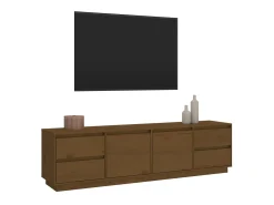 Best Móvel de TV 176x37x47,5 cm madeira de pinho maciça mel PT559242 Castanho