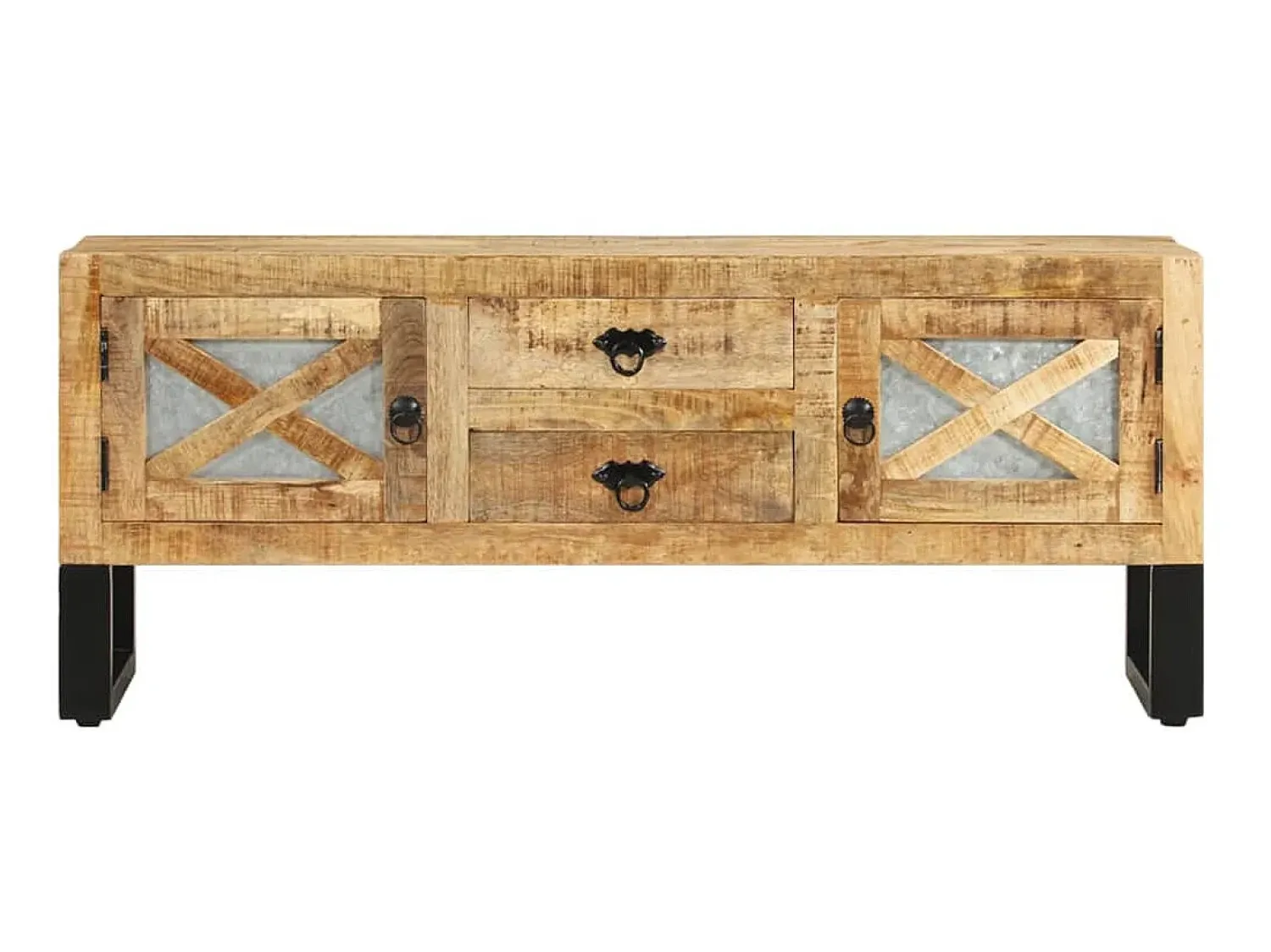 Móvel de TV 110x30x45 cm madeira de mangueira áspera PT942068^ Móvel De Tv