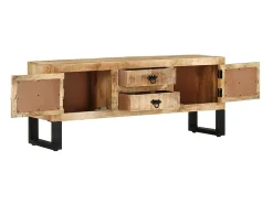 Móvel de TV 110x30x45 cm madeira de mangueira áspera PT942068^ Móvel De Tv