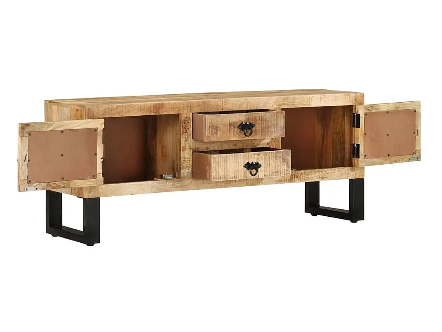 Móvel de TV 110x30x45 cm madeira de mangueira áspera PT942068^ Móvel De Tv
