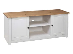 New Móvel de TV 120x40x50 cm madeira de pinho maciça Panama PT141991 Branco