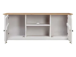 New Móvel de TV 120x40x50 cm madeira de pinho maciça Panama PT141991 Branco