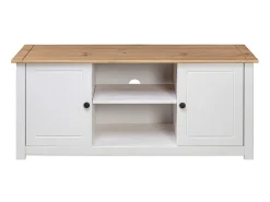 New Móvel de TV 120x40x50 cm madeira de pinho maciça Panama PT141991 Branco