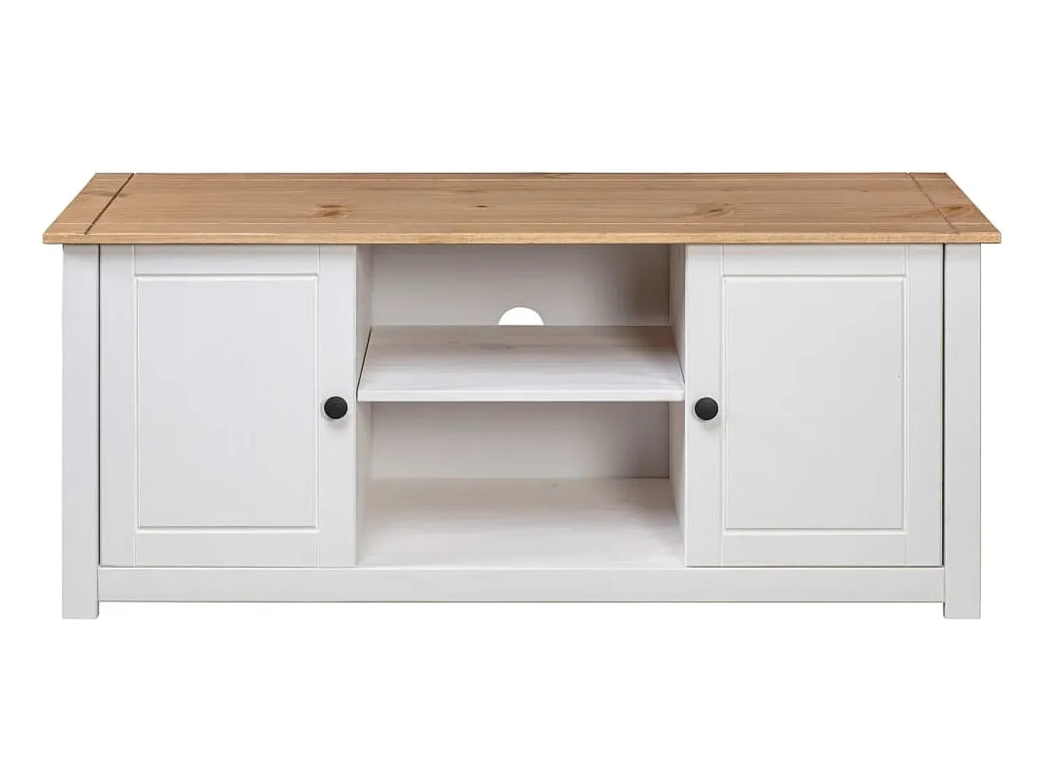 New Móvel de TV 120x40x50 cm madeira de pinho maciça Panama PT141991 Branco