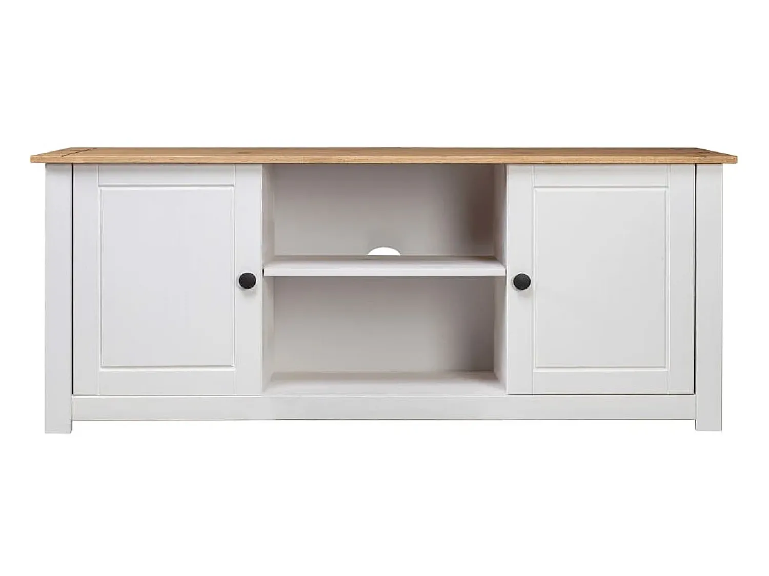 New Móvel de TV 120x40x50 cm madeira de pinho maciça Panama PT141991 Branco