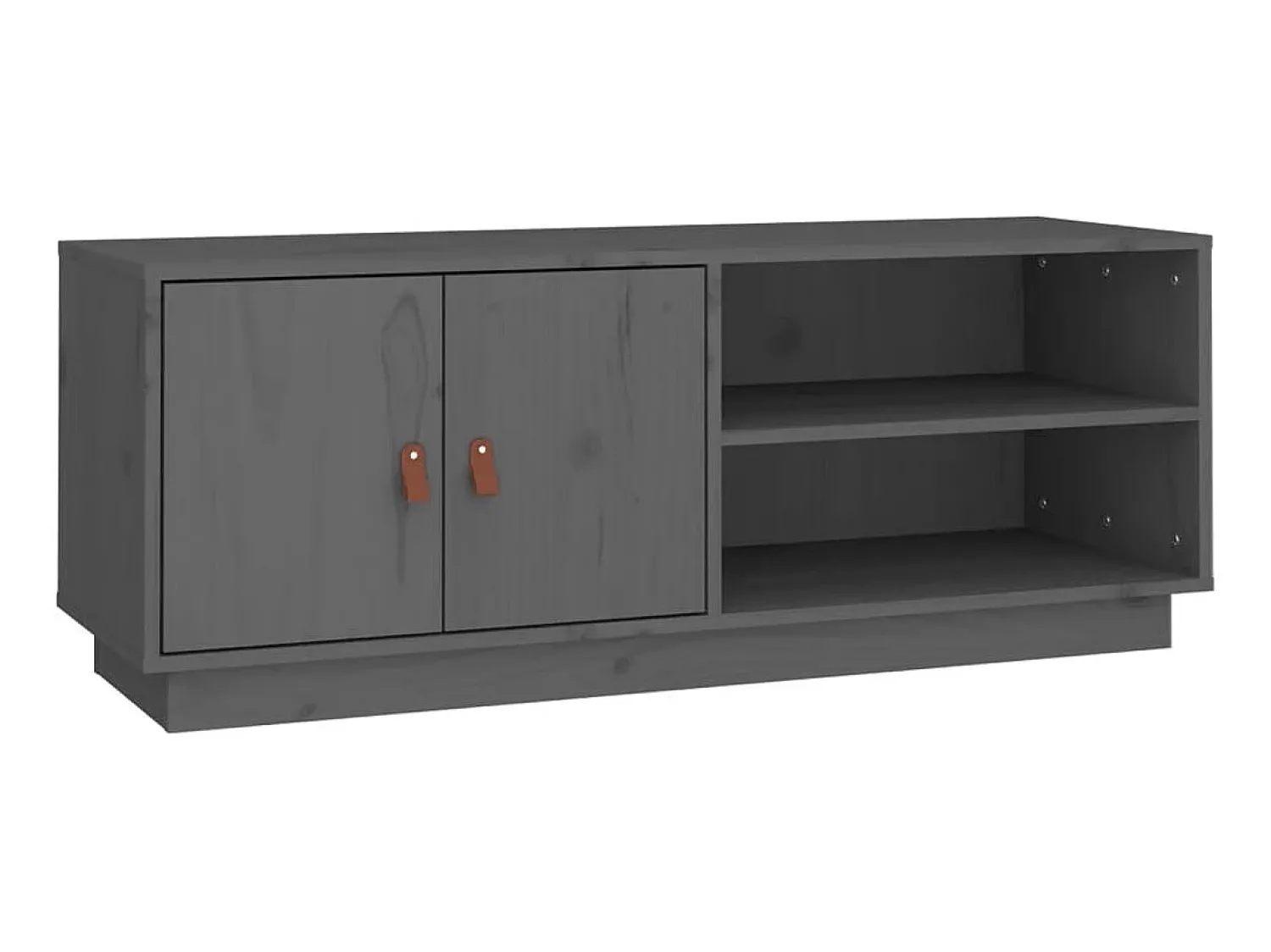 Móvel De Tv| Móvel de TV 105x34x40 cm madeira de pinho maciça PT343004 Cinzento