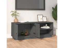 Móvel De Tv| Móvel de TV 105x34x40 cm madeira de pinho maciça PT343004 Cinzento
