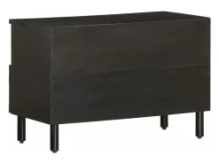 Móvel De Tv| Móvel de TV 70x33x46 cm madeira de mangueira maciça PT993052 Preto