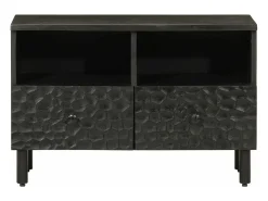 Móvel De Tv| Móvel de TV 70x33x46 cm madeira de mangueira maciça PT993052 Preto