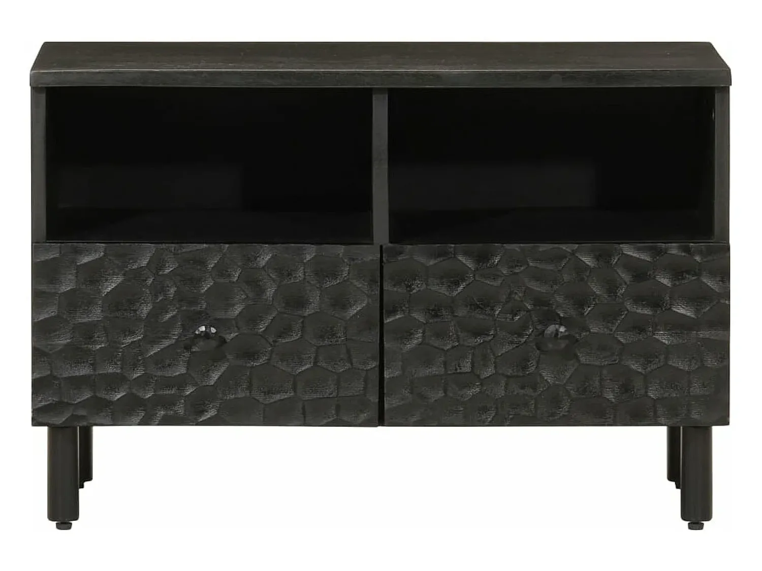 Móvel De Tv| Móvel de TV 70x33x46 cm madeira de mangueira maciça PT993052 Preto