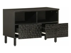 Móvel De Tv| Móvel de TV 70x33x46 cm madeira de mangueira maciça PT993052 Preto