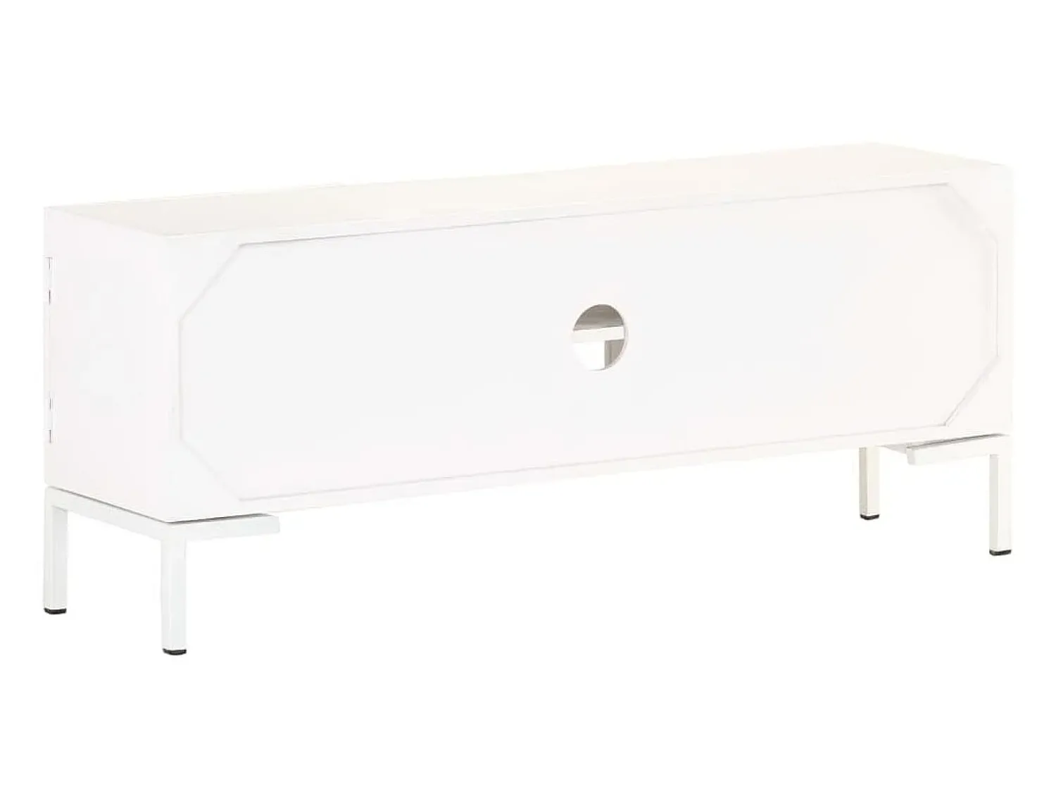 Móvel De Tv| Móvel de TV 115x30x46 cm madeira de mangueira maciça PT164700 Branco