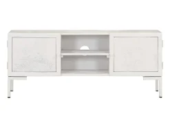 Móvel De Tv| Móvel de TV 115x30x46 cm madeira de mangueira maciça PT164700 Branco