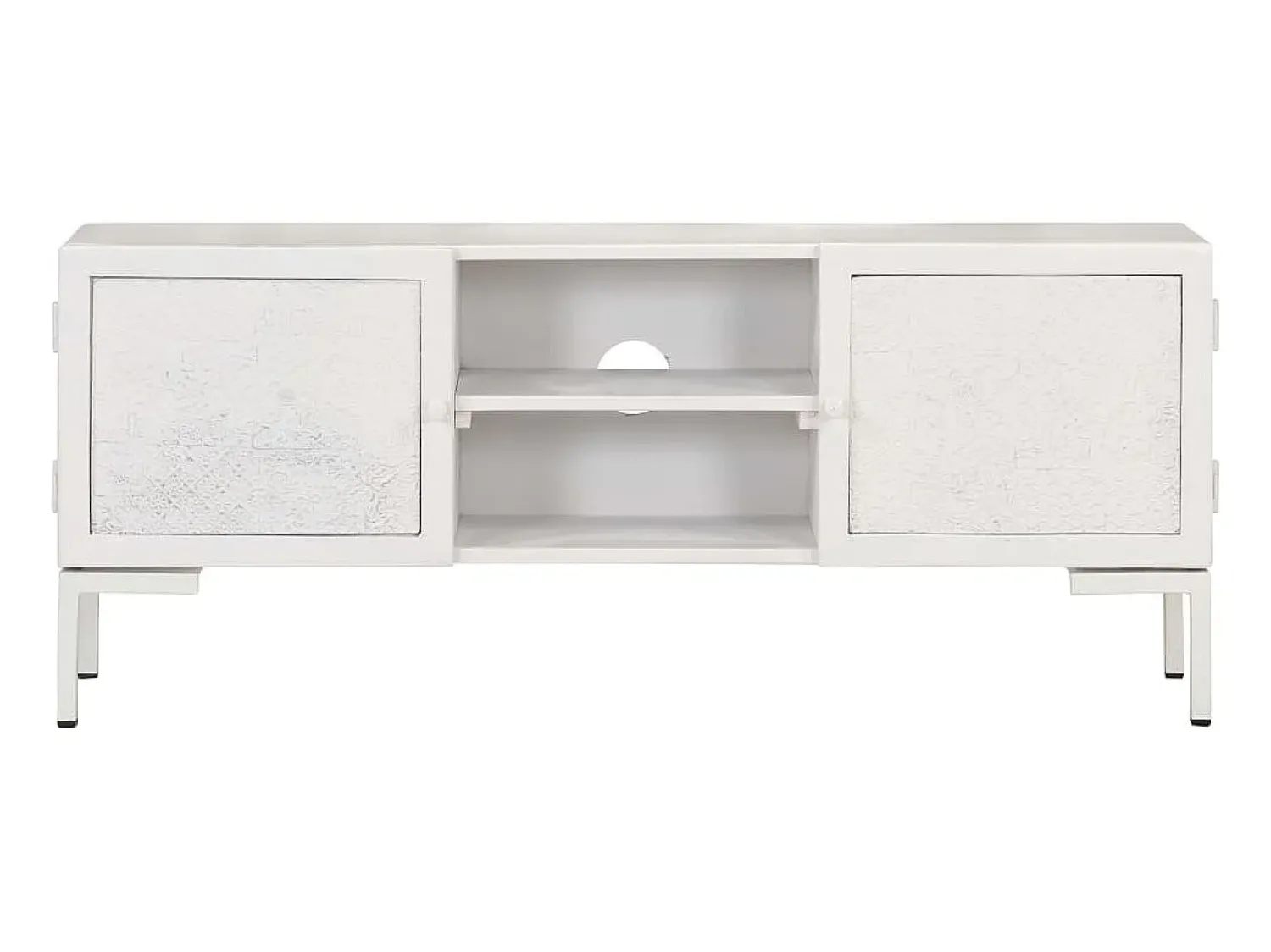 Móvel De Tv| Móvel de TV 115x30x46 cm madeira de mangueira maciça PT164700 Branco
