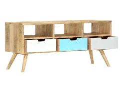 Móvel de TV 110x35x48 cm madeira de mangueira maciça PT615440^ Móvel De Tv
