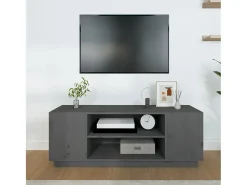 Móvel De Tv| Móvel de TV 110x35x40,5 cm madeira de pinho maciça PT853386 Cinzento