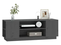 Móvel De Tv| Móvel de TV 110x35x40,5 cm madeira de pinho maciça PT853386 Cinzento