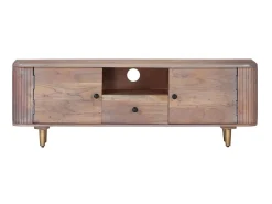 Outlet Móvel de TV 118x30x40 cm madeira de acácia maciça PT169295 Castanho
