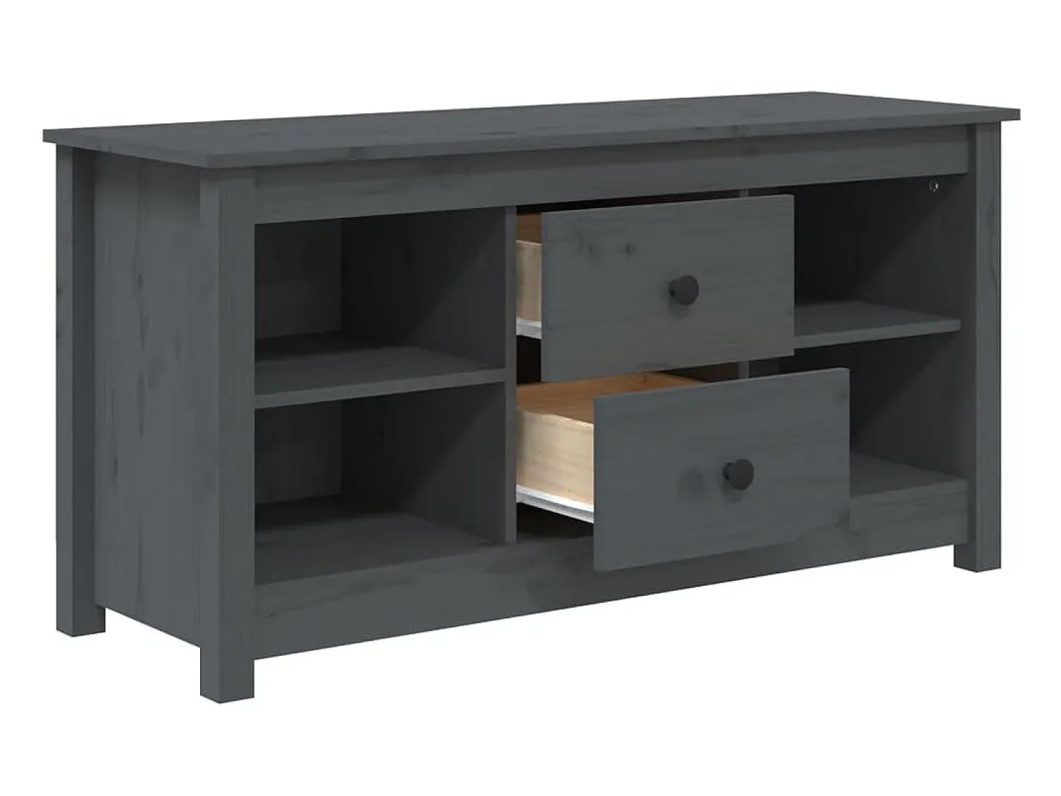 Móvel De Tv| Móvel de TV 103x36,5x52 cm madeira de pinho maciça PT642192 Cinzento