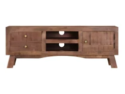 Móvel De Tv* Móvel de TV 110x30x40 cm madeira de mangueira áspera PT992463 Castanho