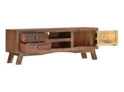 Móvel De Tv* Móvel de TV 110x30x40 cm madeira de mangueira áspera PT992463 Castanho