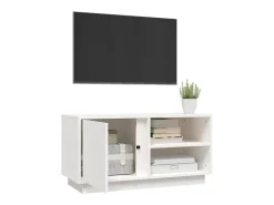 Móvel De Tv| Móvel de TV 80x35x40,5 cm madeira de pinho maciça PT155255 Branco