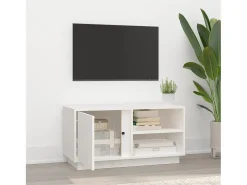 Móvel De Tv| Móvel de TV 80x35x40,5 cm madeira de pinho maciça PT155255 Branco