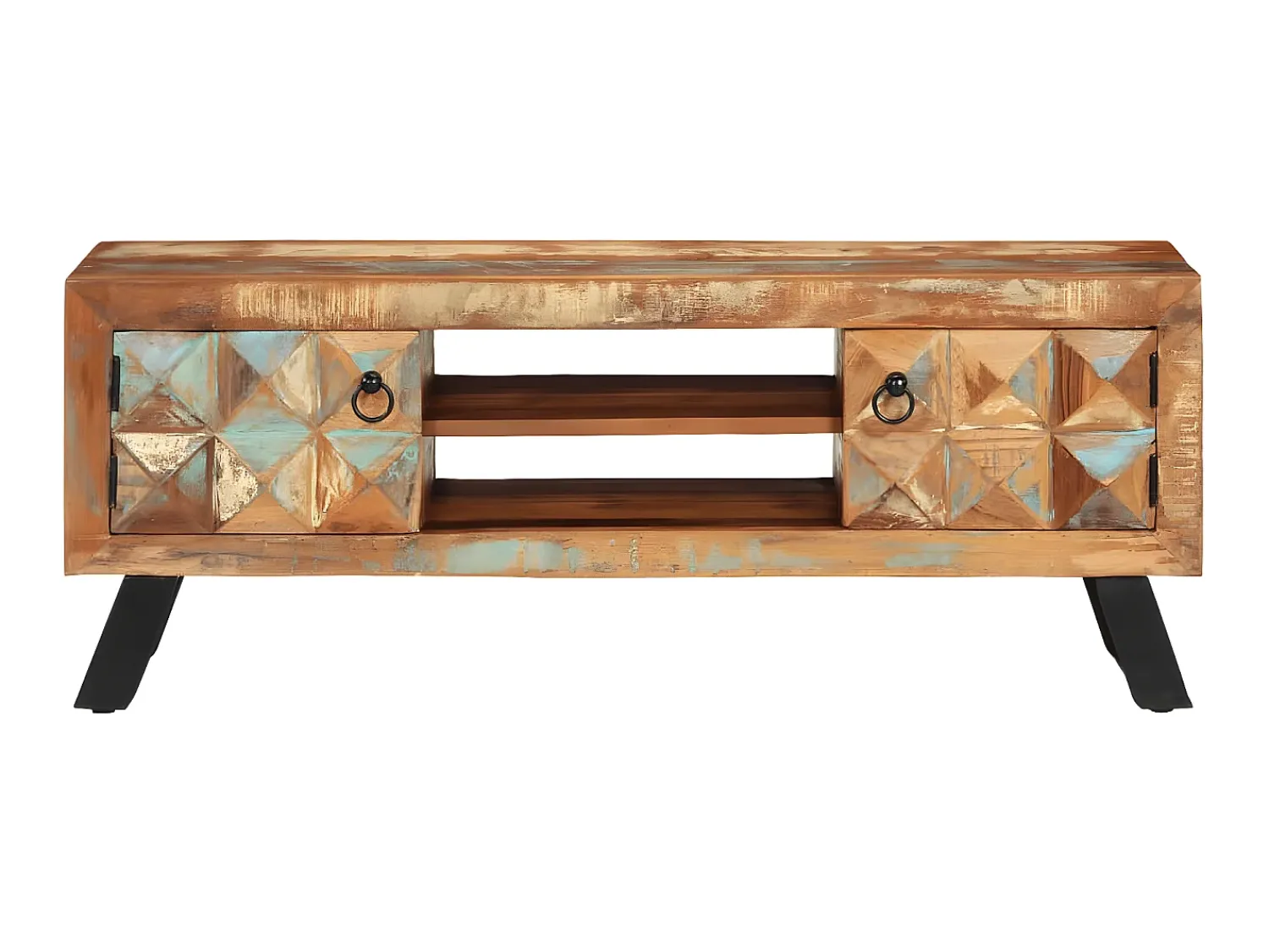 Móvel De Tv* Móvel de TV 112x30x45 cm madeira recuperada maciça PT830897 Multicor