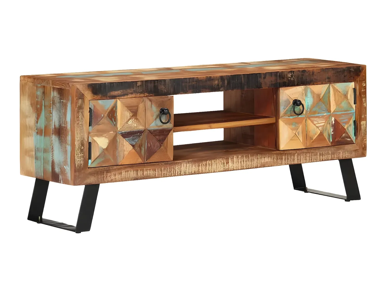 Móvel De Tv* Móvel de TV 112x30x45 cm madeira recuperada maciça PT830897 Multicor