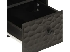 New vidaxl Móvel de TV 70x33x46 cm madeira de mangueira maciça Preto
