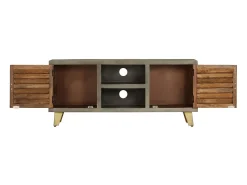Móvel De Tv* Móvel de TV 110x30x48 cm mangueira maciça e bronze PT276722 Cinzento