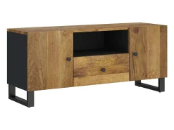 Best vidaxl Móvel de TV 105x33,5x46 cm mangueira maciça/derivados madeira Castanho