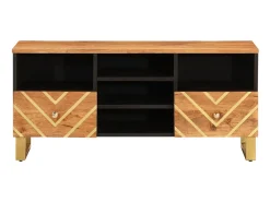 Online Móvel de TV 100x33,5x46 cm mangueira maciça e preto PT157611 Castanho