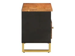 Móvel de TV 80x33,5x46 cm mangueira maciça e preto PT621512 Castanho