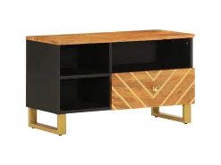 Móvel de TV 80x33,5x46 cm mangueira maciça e preto PT621512 Castanho