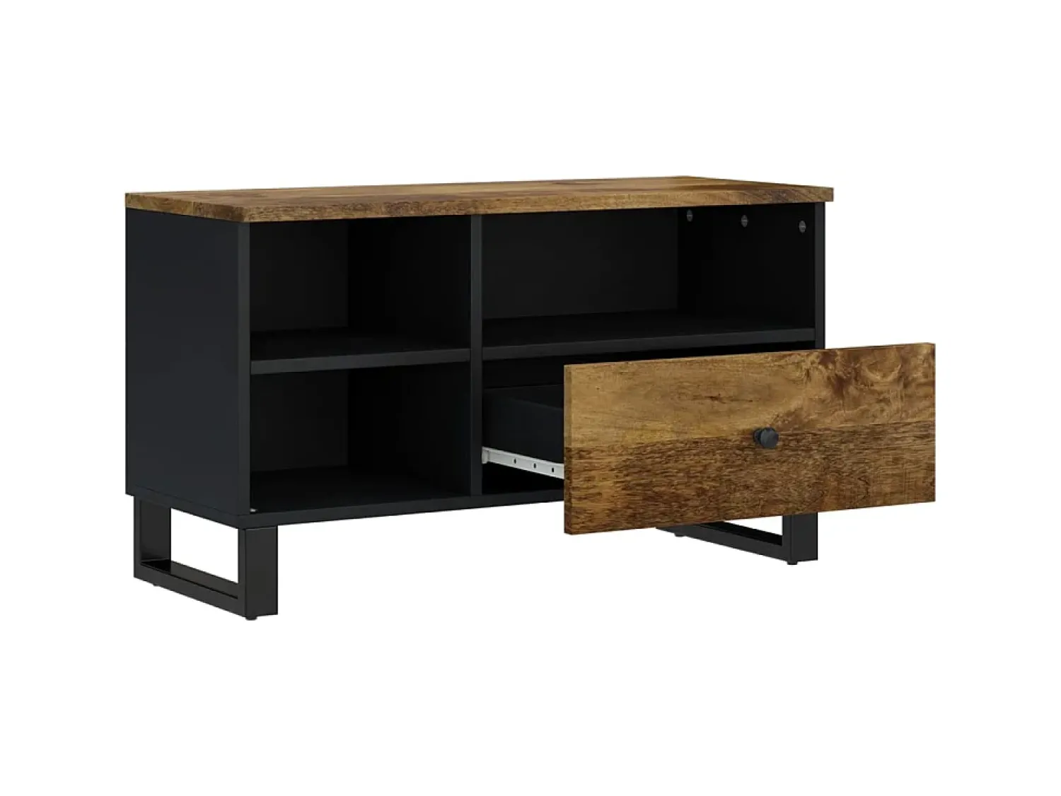 Outlet Móvel de TV 80x33x46 cm mangueira maciça/derivados madeira PT583914 Castanho