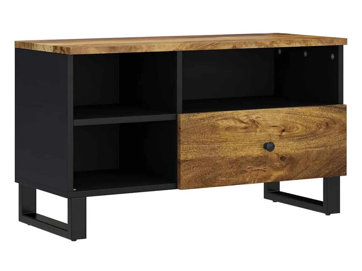 Outlet Móvel de TV 80x33x46 cm mangueira maciça/derivados madeira PT583914 Castanho