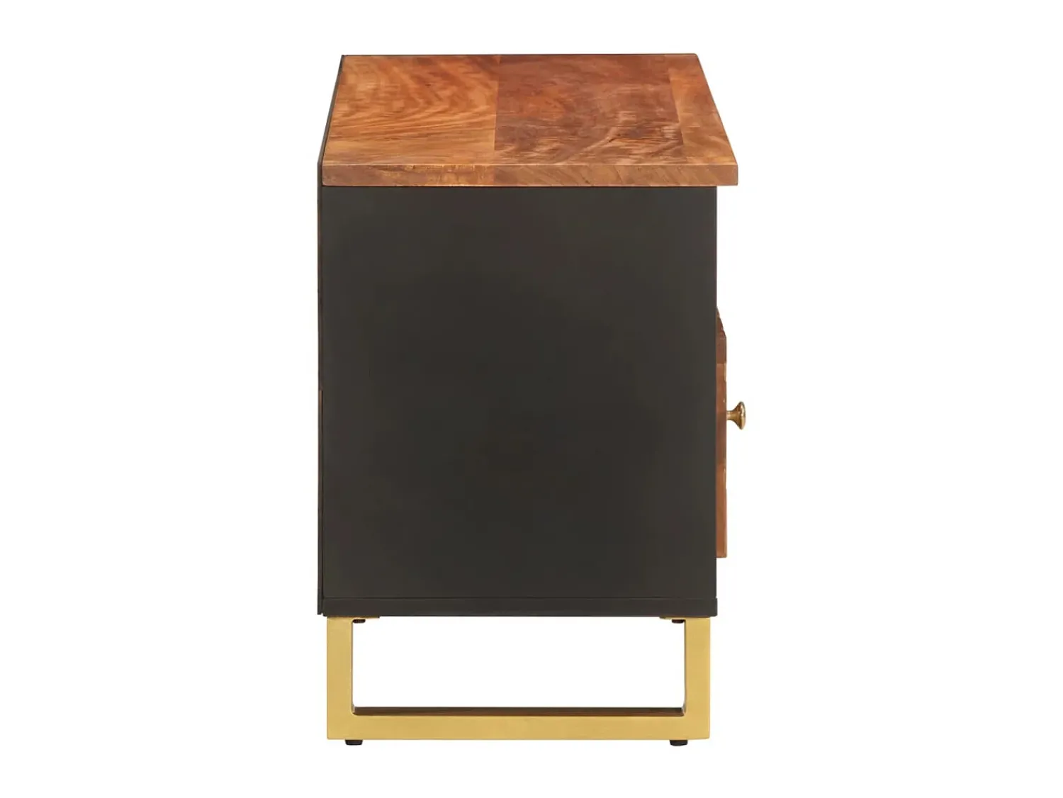Móvel De Tv| Móvel de TV 100x33,5x46 cm mangueira maciça e preto PT489627 Castanho