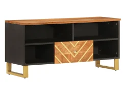 Móvel De Tv| Móvel de TV 100x33,5x46 cm mangueira maciça e preto PT489627 Castanho