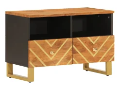 Móvel De Tv* Móvel de TV 70x33,5x46 cm mangueira maciça e preto PT463049 Castanho