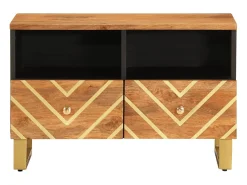 Móvel De Tv* Móvel de TV 70x33,5x46 cm mangueira maciça e preto PT463049 Castanho