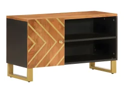 Móvel de TV 80x31,5x46 cm mangueira maciça e preto PT868874^ Móvel De Tv