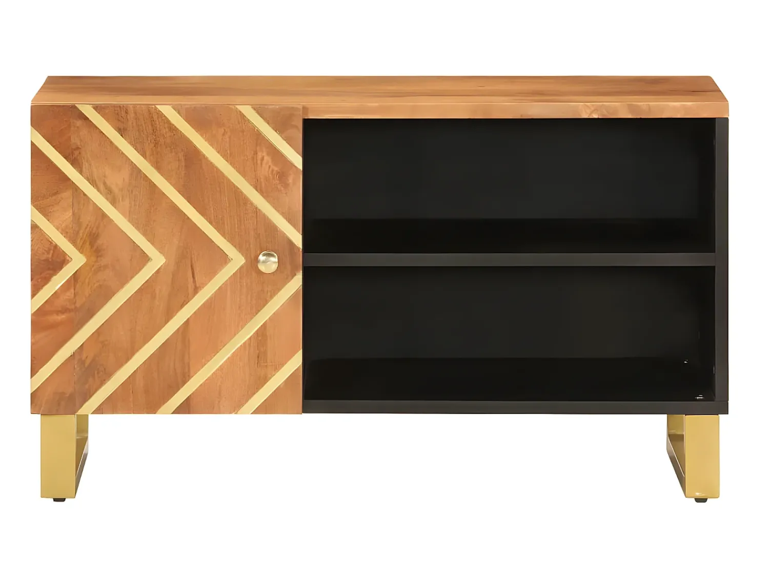 Móvel de TV 80x31,5x46 cm mangueira maciça e preto PT868874^ Móvel De Tv